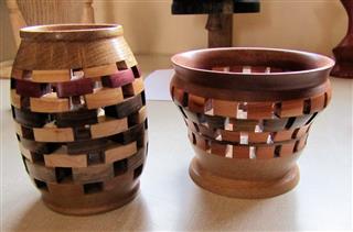 Open segmented vases by Bernard Slingsby